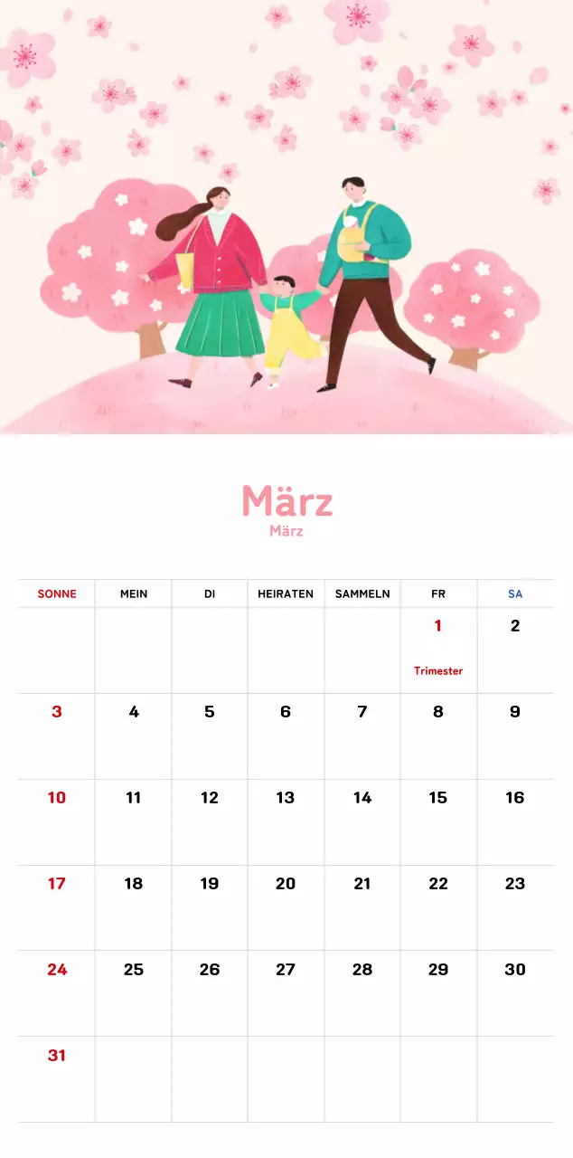 Ein warmer, illustrierter Kalender für das neue Jahr