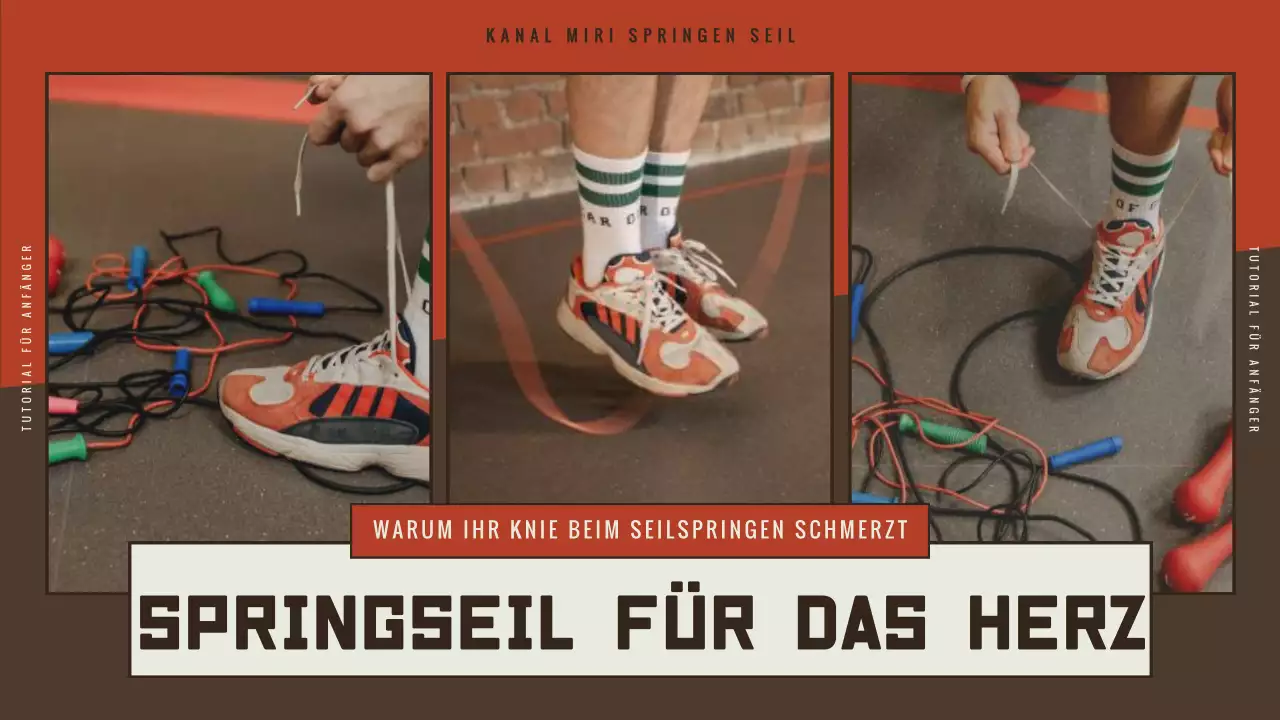 Rotes und braunes Dreiecksspringseil Grundlagen für gesunde Knie