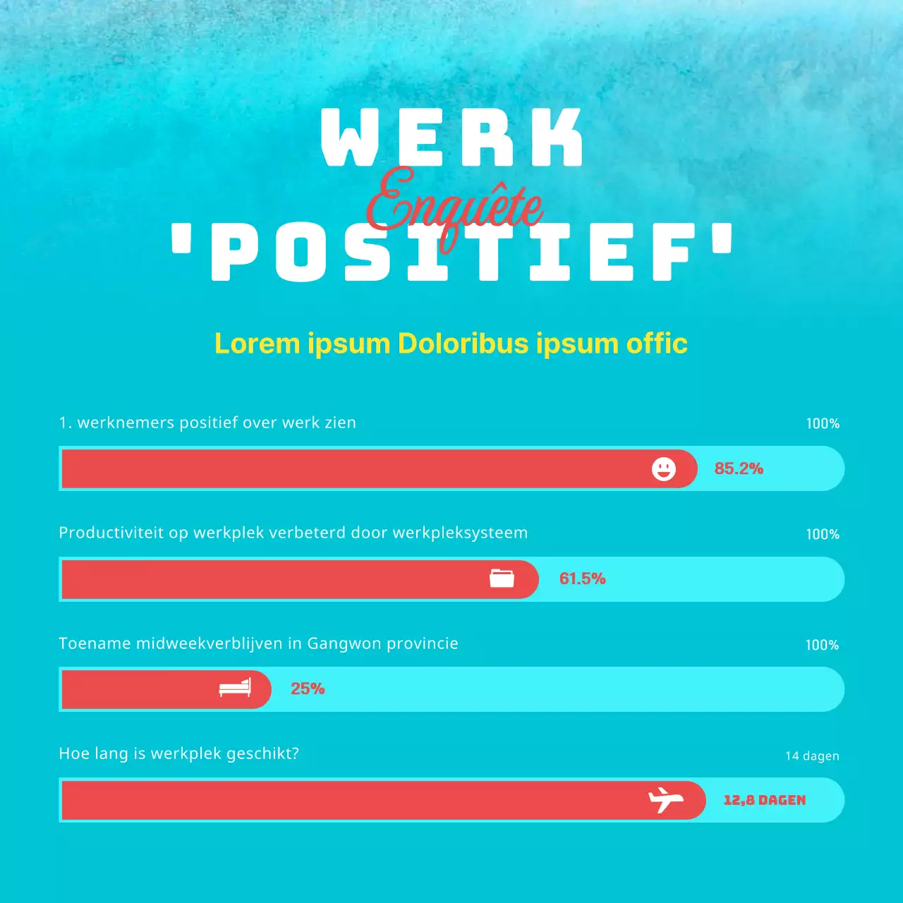 Een koele, heldere blauwe en gele kantoorwerkplek