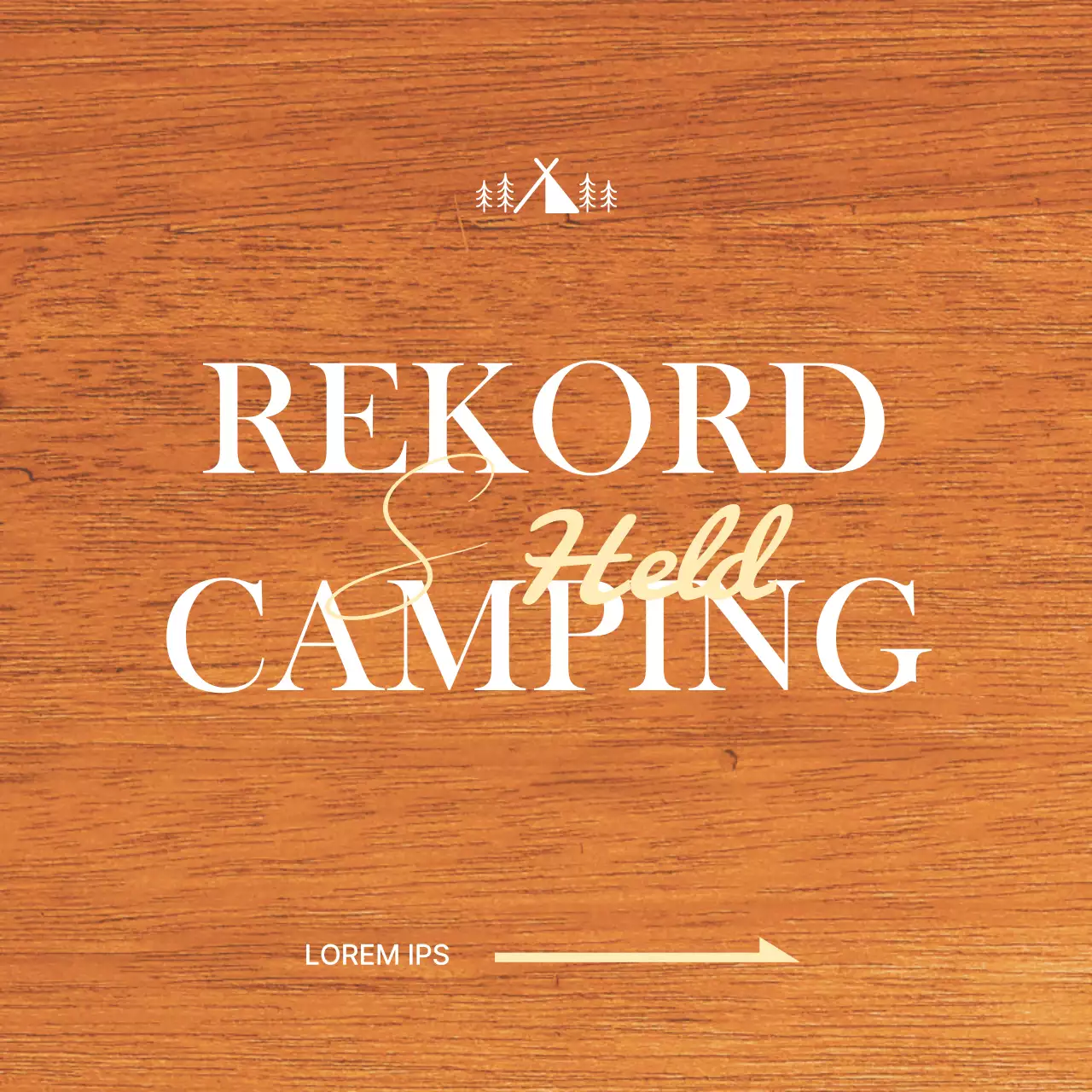 Ein Büro auf einem Campingplatz mit einem emotionalen Konzept mit weißen und gelben Camping-Illustrationen