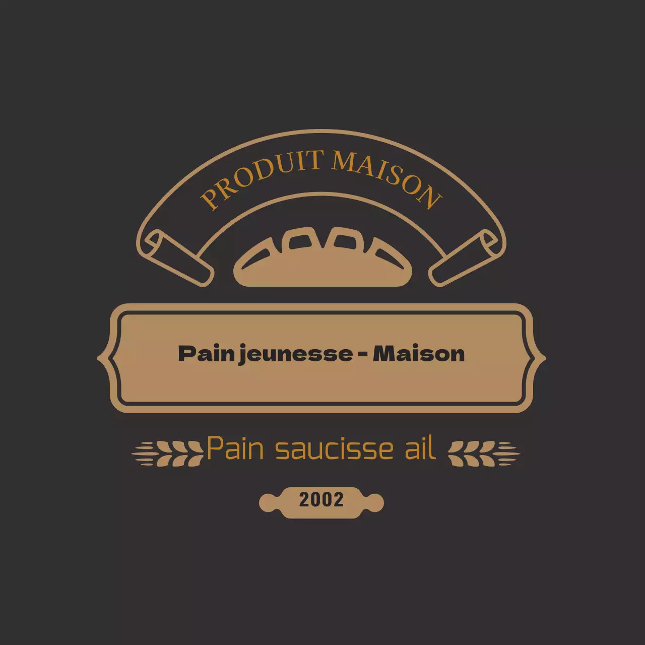 Étiquette de boulangerie vintage à l'oseille