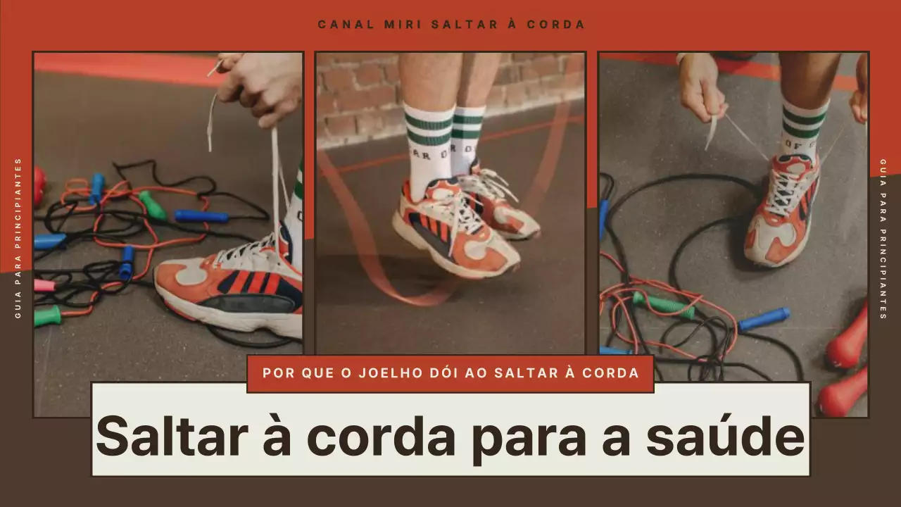 Corda de saltar triangular vermelha e castanha para joelhos saudáveis