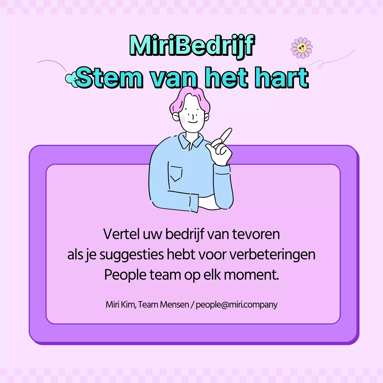 Mint, paars en roze balansspel voor kantoormedewerkers CardNews