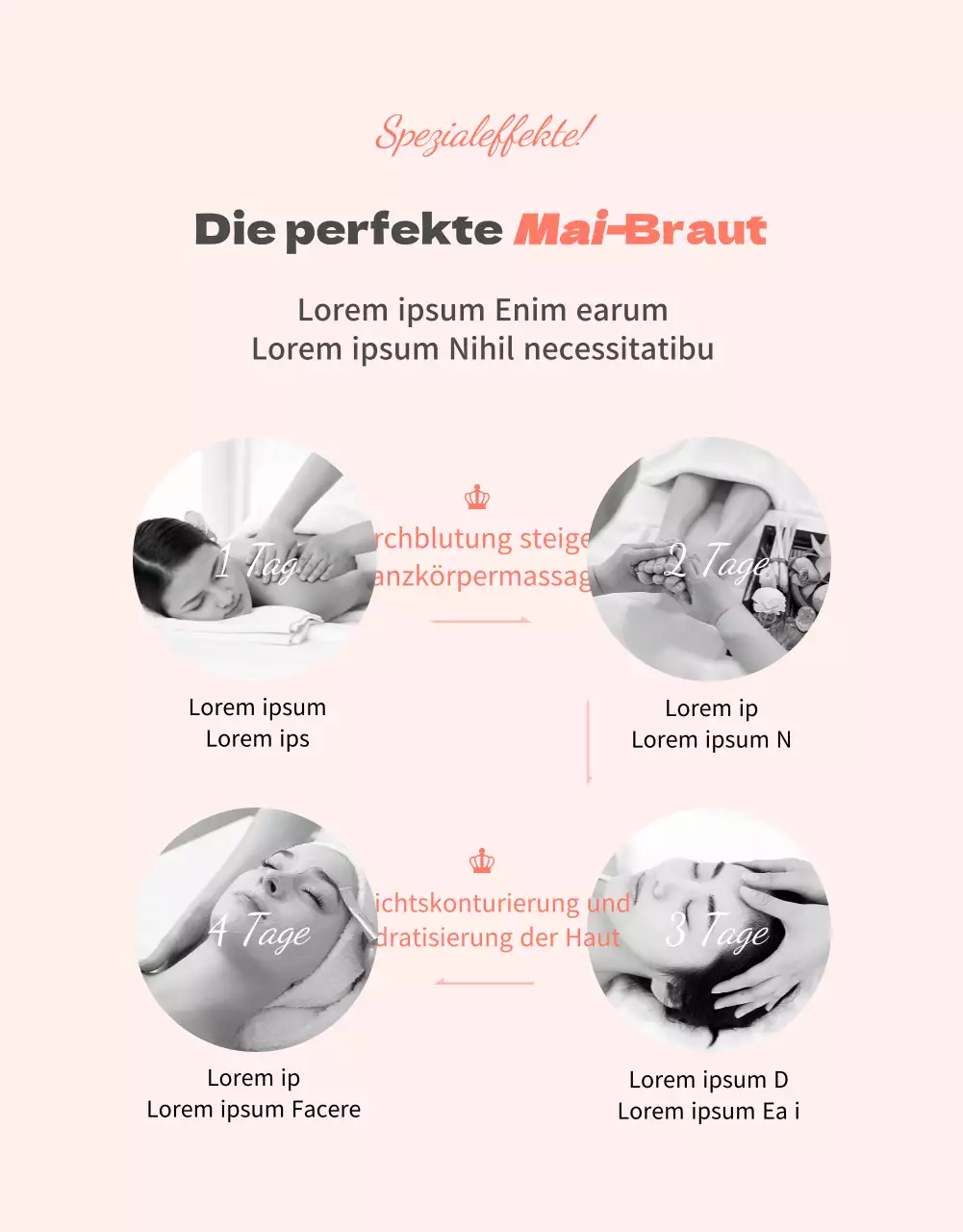 Luxuriöse Hochzeitspflege in Pfirsichrosa (Detailseite)