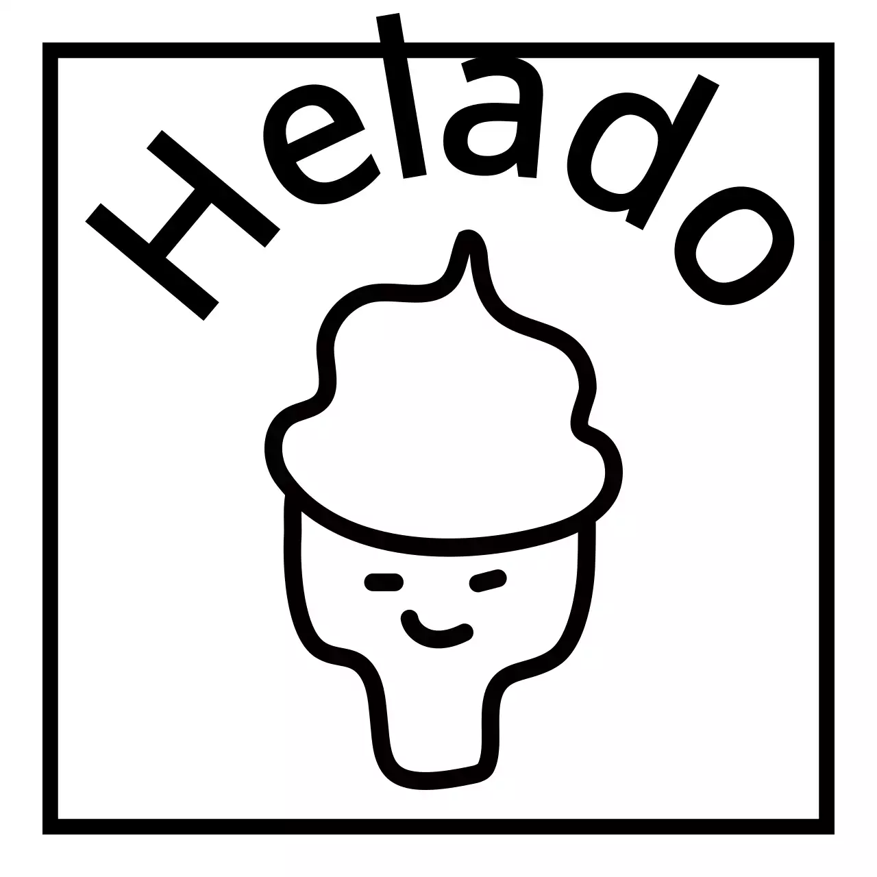 Ilustración sencilla de líneas negras de varios objetos y animales