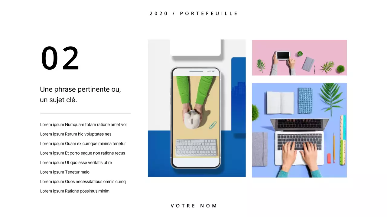 Un portfolio simple en blanc et noir