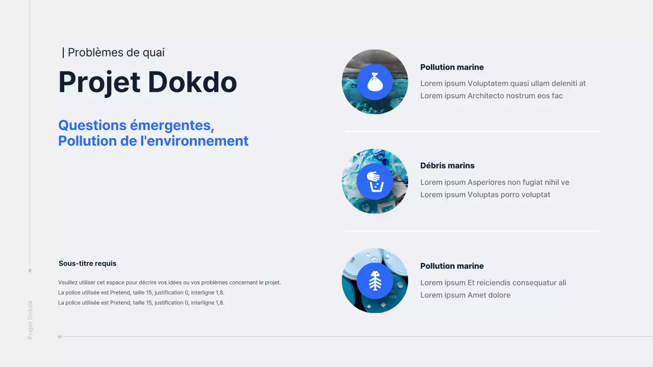 Présentation du projet de défense bleue et grise de Dokdo