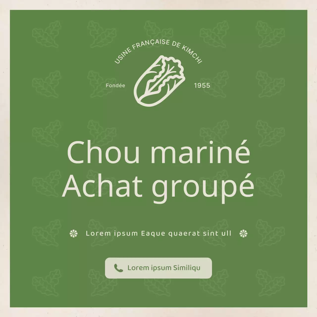 Le chou mariné simple en vert clair et beige est un guide d'achat commun.