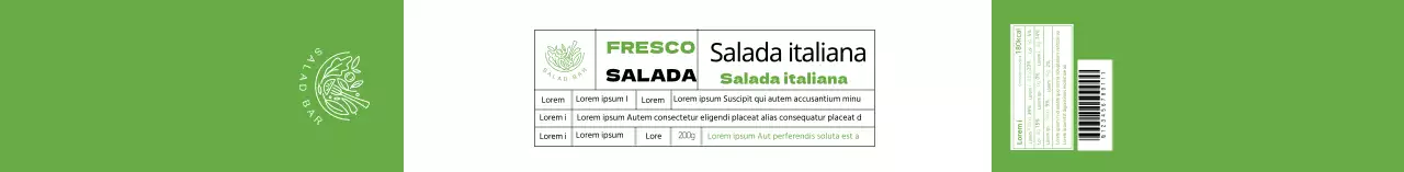 Rótulo alimentar da salada verde limpa
