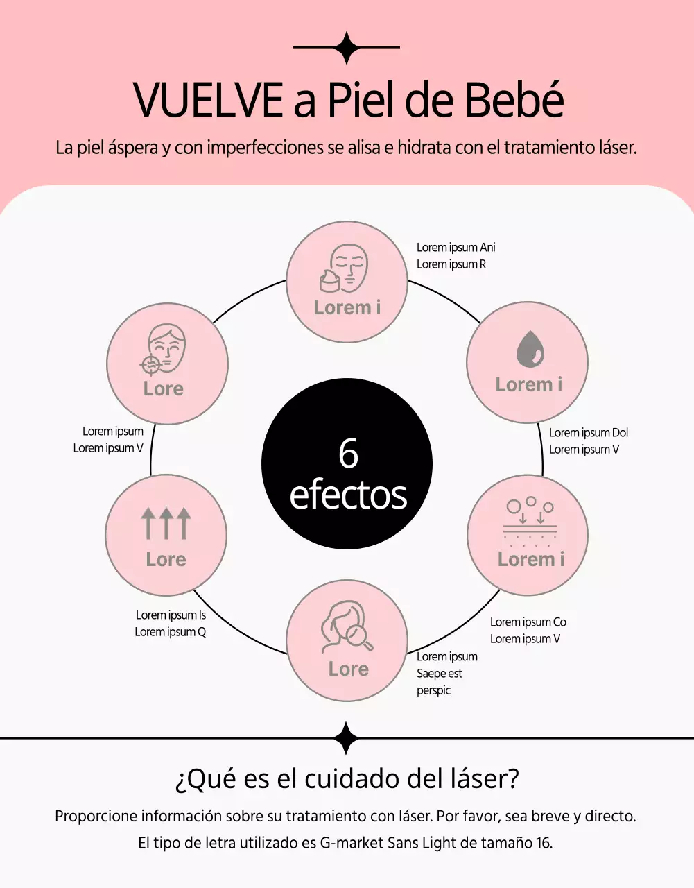 Promueva los tratamientos dermatológicos con láser en rosa y negro