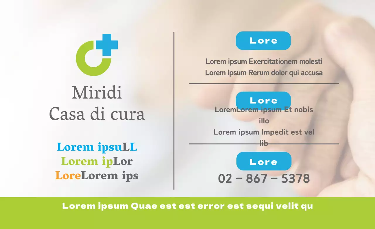 Verde Blu Fotografia Promuovere informazioni sulle case di cura