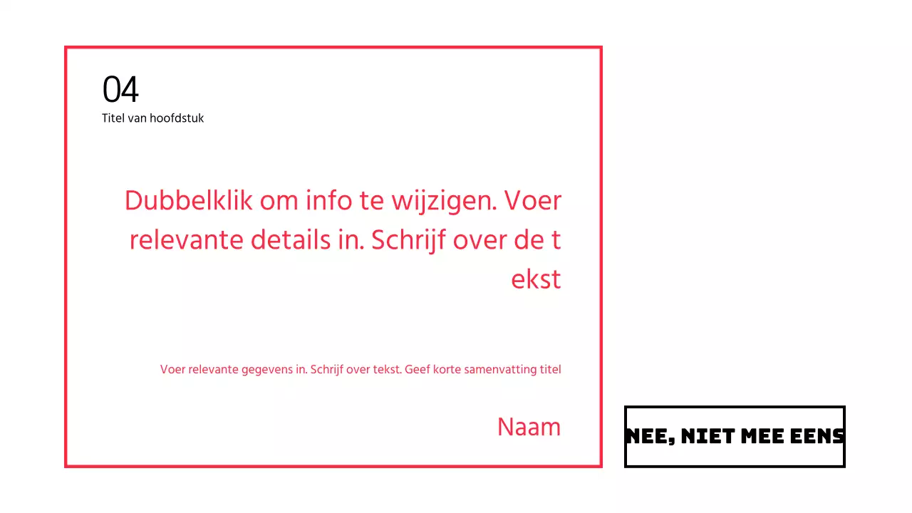 Discussiepresentatie van tekstmarkering en fotolay-out in rood