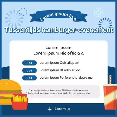 Promoot een tussendoortje met blauwe en lichtblauwe accenten