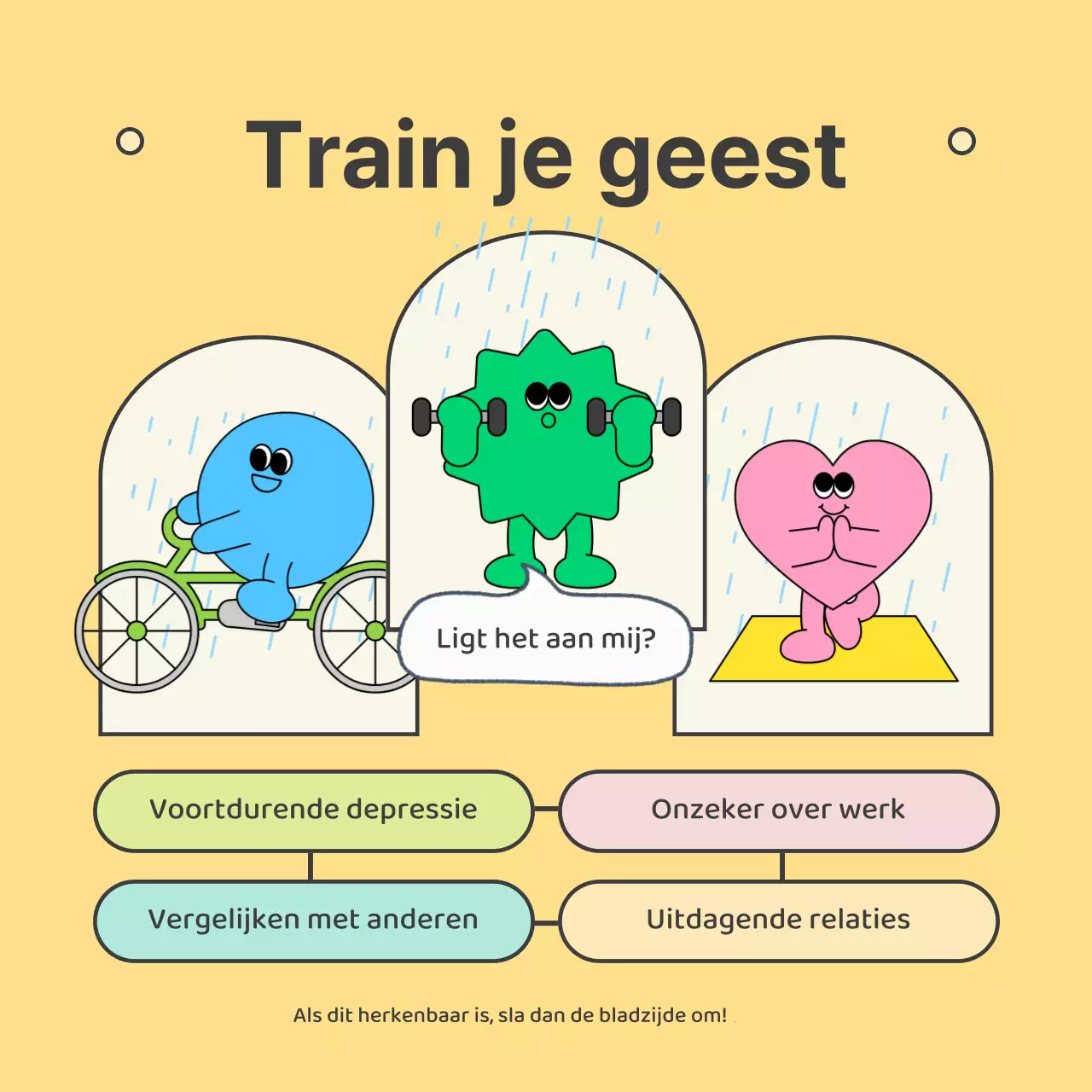 Schattig geel en groen psychologisch adviescentrum