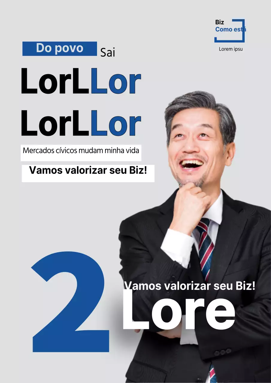 Folheto simples de candidato às eleições em cinzento e azul