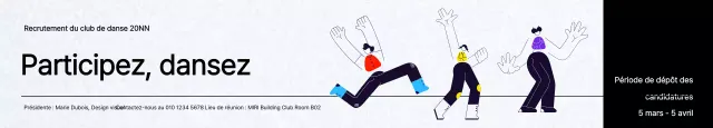 Recruter un club de danse avec de jolies illustrations