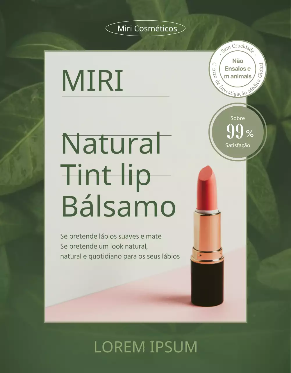 Cosméticos de bálsamo labial simples e ecológicos