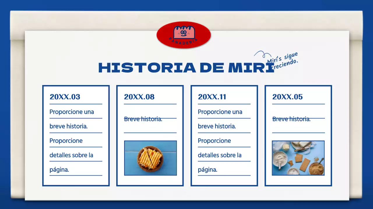 Bonita cartera de panadería en azul y marrón