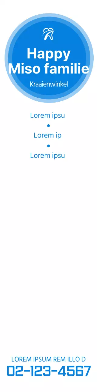 Blauw en strak concept om een tandartspraktijk te promoten