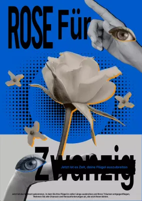 Collage-Konzept Coming of Age Day in Blau und Grau