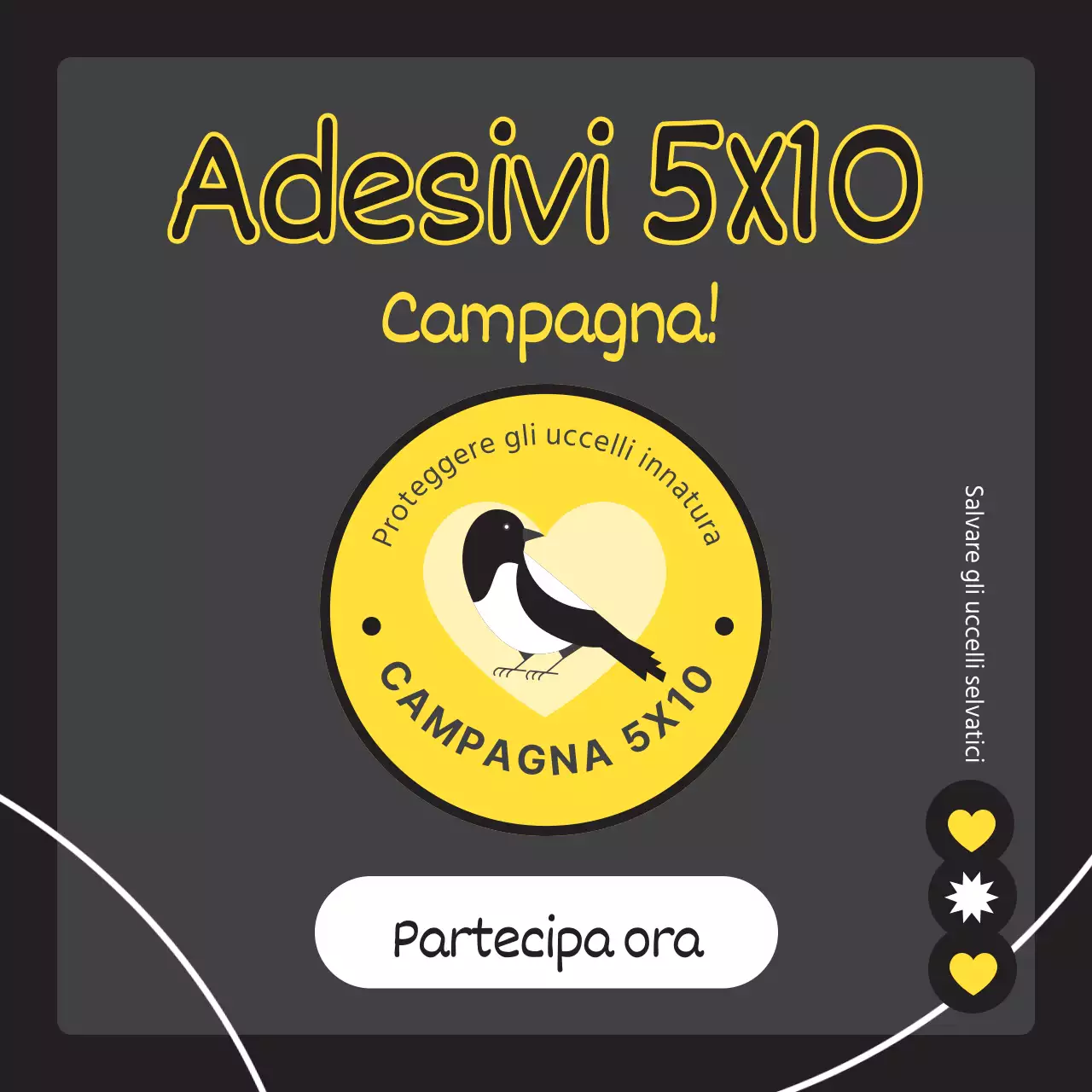 Ottenere un semplice uccello selvatico in nero e giallo