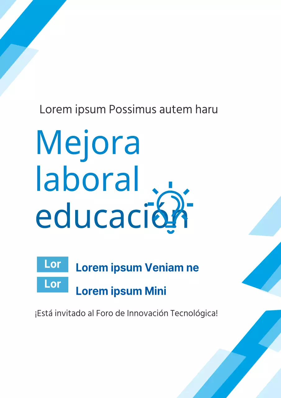 Promoción del encuentro de tecnología limpia con formas azules