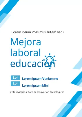 Promoción del encuentro de tecnología limpia con formas azules