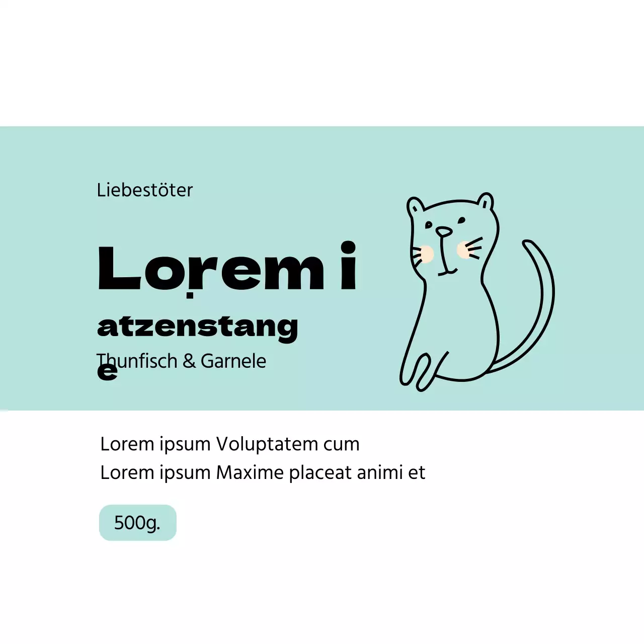 hellblaue Illustration Icon ordentliches Haustier Etikett