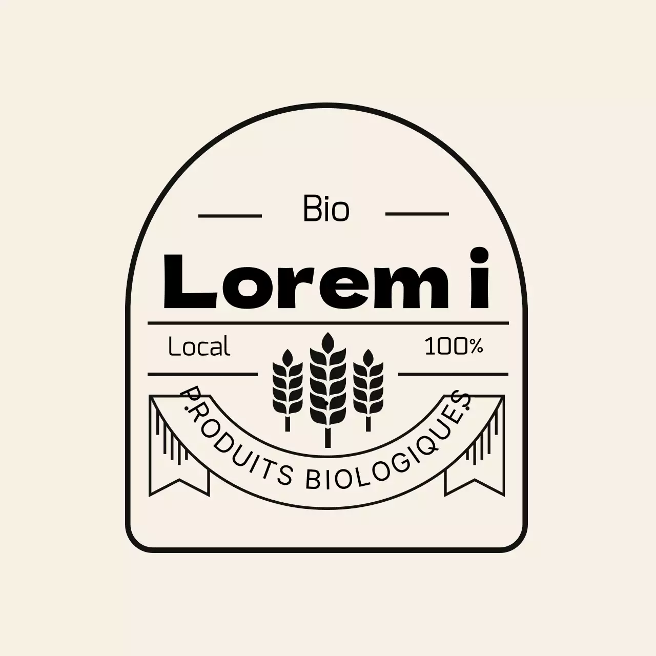 Étiquette de farine vintage beige