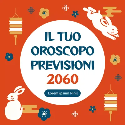 Contenuto promozionale per la fortuna del nuovo anno con un sentimento grafico in tonalità oro rosso