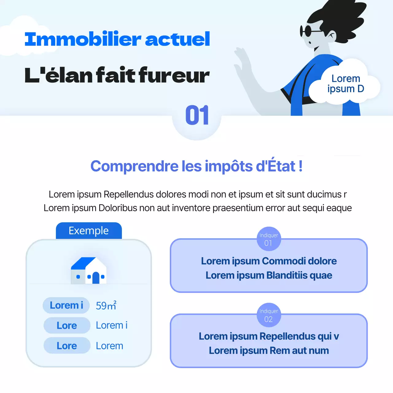 Partage d'informations sur les jeunes et énergiques loueurs d'impôts d'État de couleur bleue