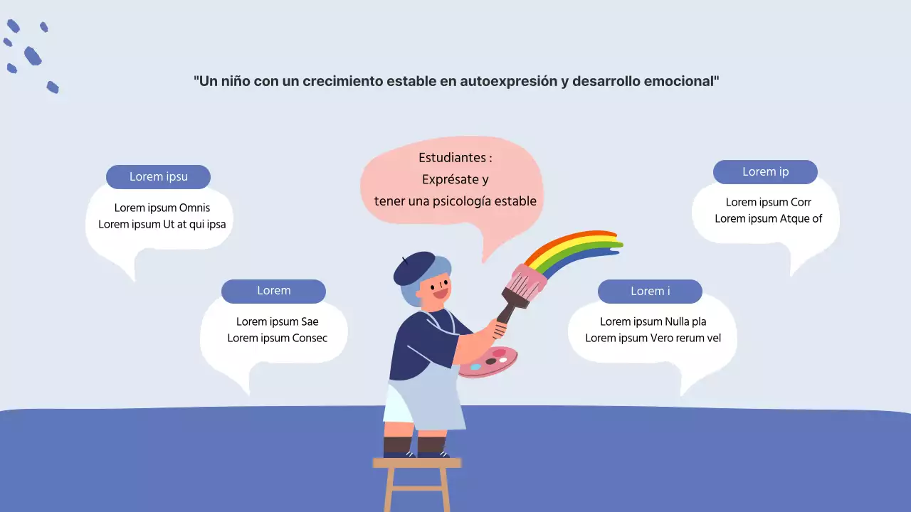 Portafolio de Instructor de Arte Psicoterapia en Azul y Celeste