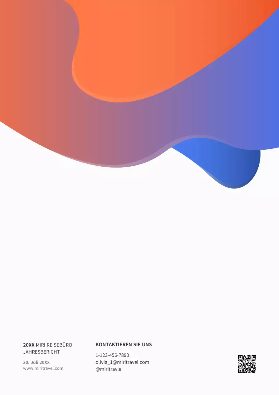 Sauberes Konzept Jahresgeschäftsplan in blau und orange