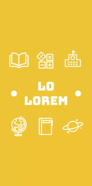 Eenvoudig basisschoolconcept met leuke gele en witte pictogrammen