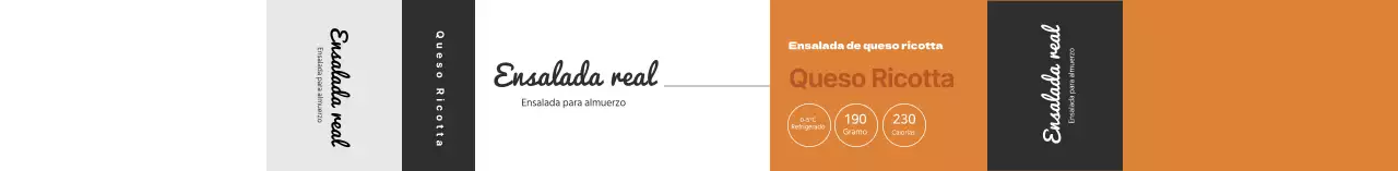 Etiqueta de información alimentaria sobre la ensalada naranja limpia