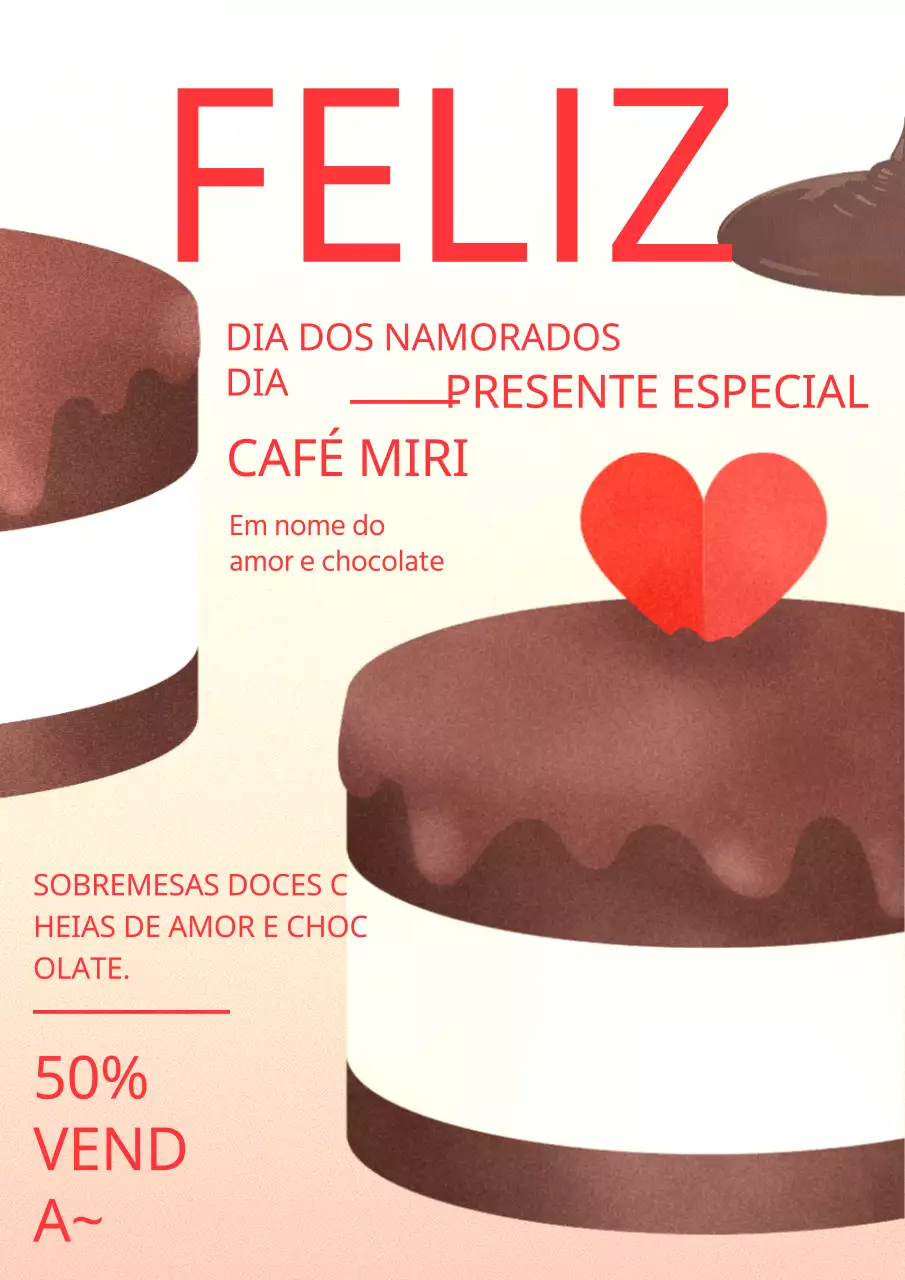 Promoção Dia dos Namorados em vermelho e chocolate
