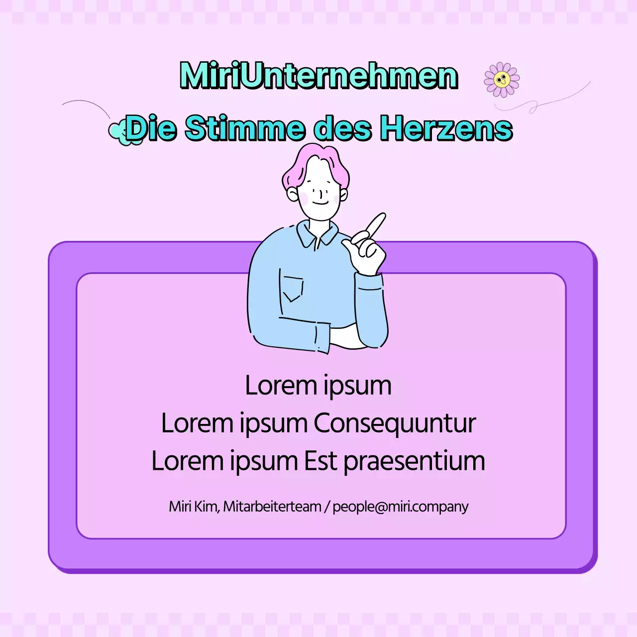 Minze, lila und rosa Büroangestellte Balance Spiel CardNews