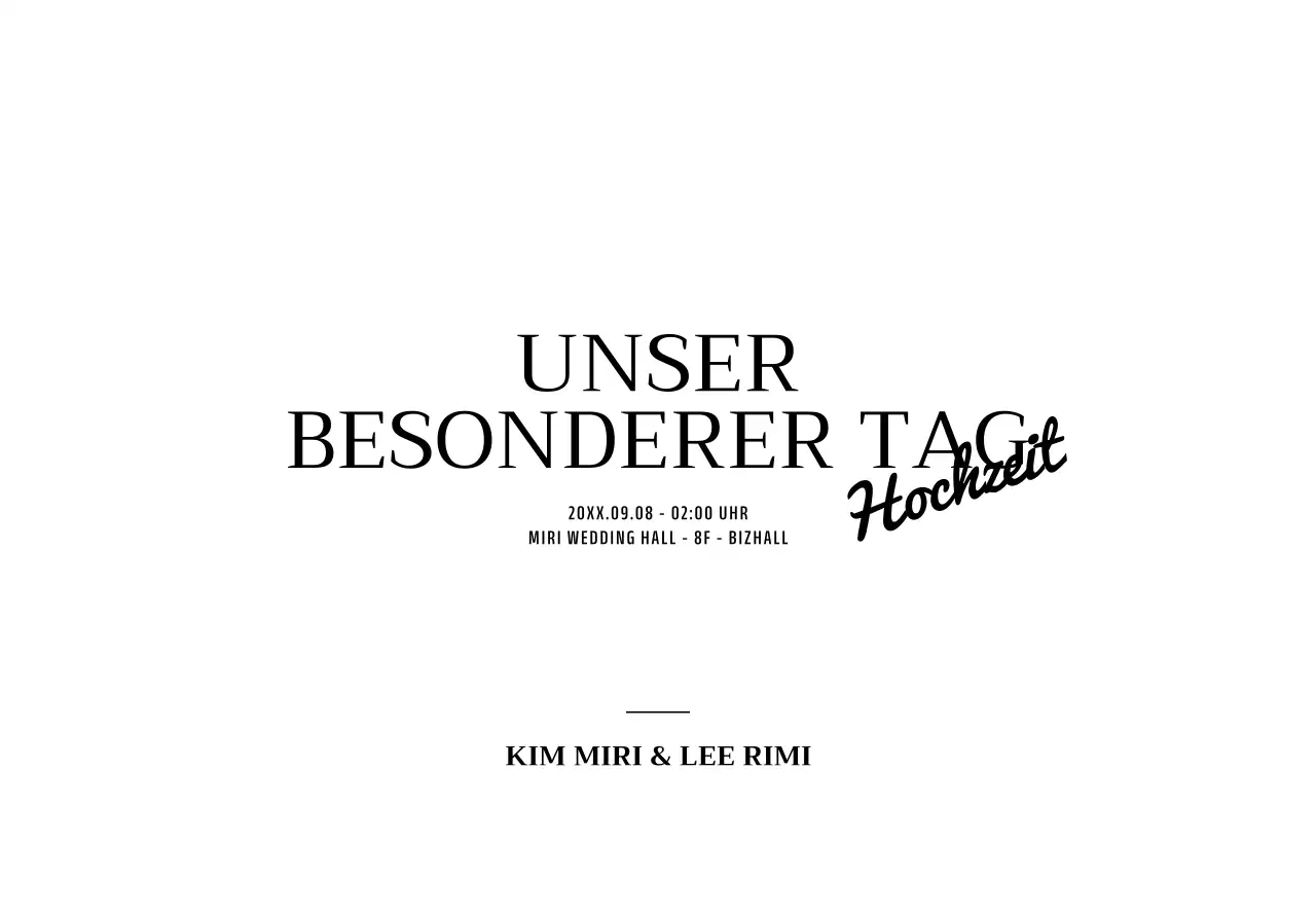 Für eine einfache Hochzeitseinladung mit schwarzem, kursivem Akzenttext