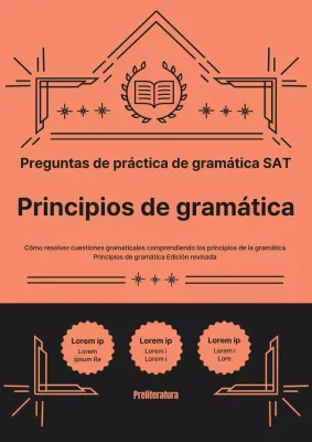 Exámenes de práctica de Lengua y Gramática inglesas SATs con líneas y bordes sencillos en rosa y negro.