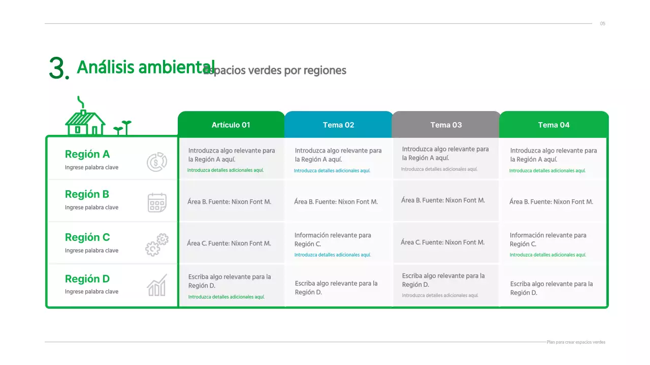 Plan de negocio con un concepto verde, limpio e ilustrado