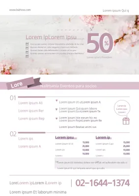 Un sencillo folleto de menú de salón de manicura en rosa.