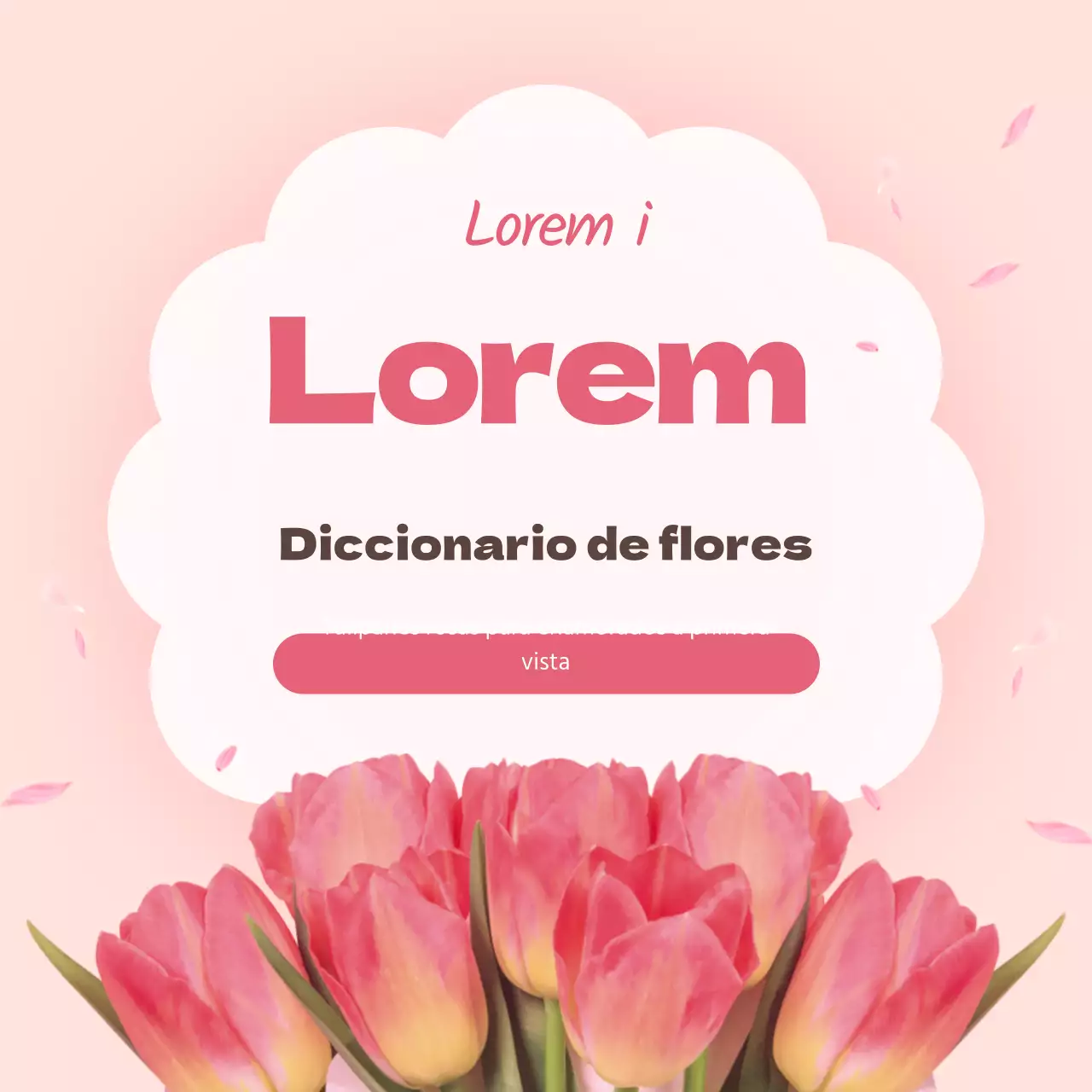 Flor de tulipán en rosaTarjeta de diccionarioDiseño de noticias