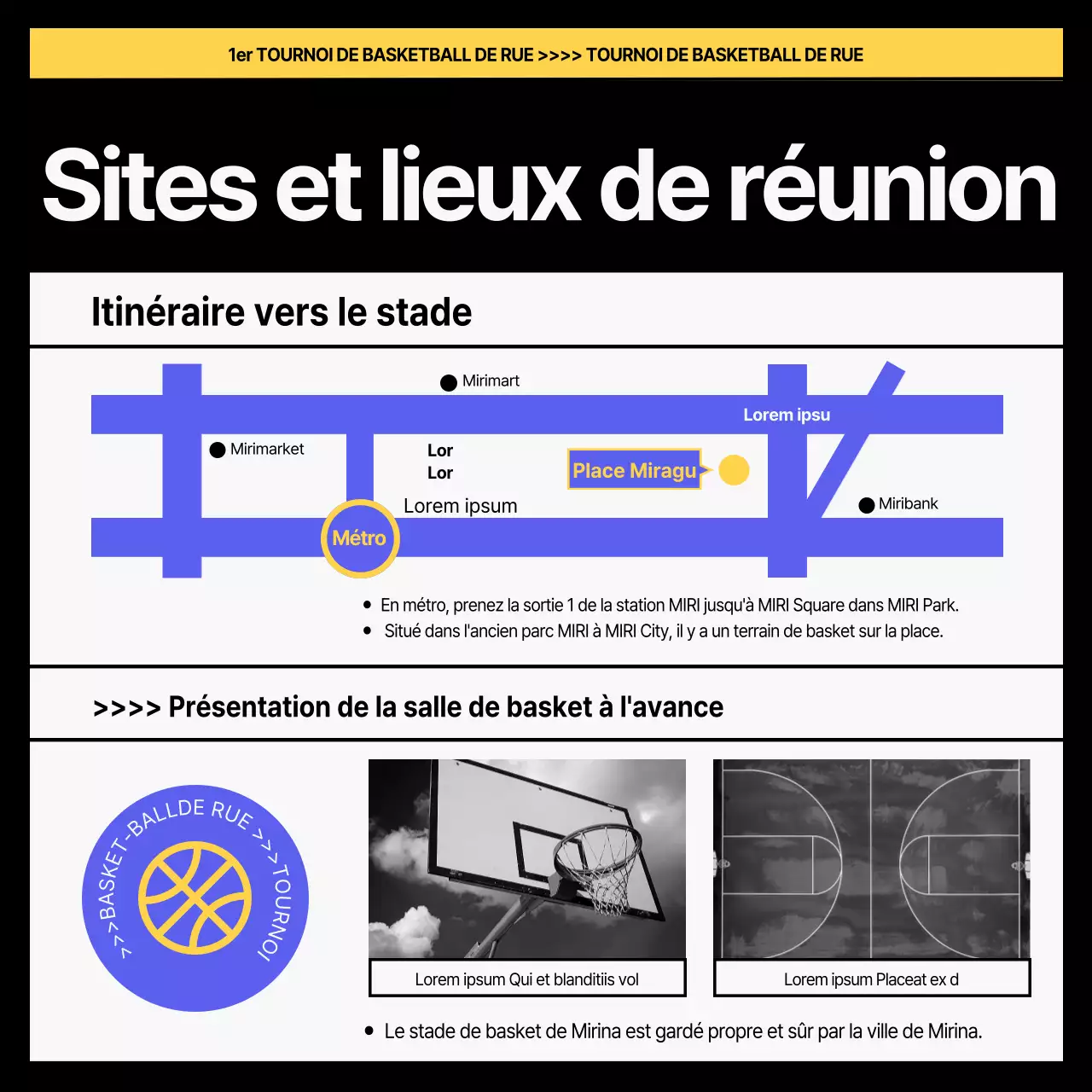 Basket-ball de rue puissant en violet et jaune