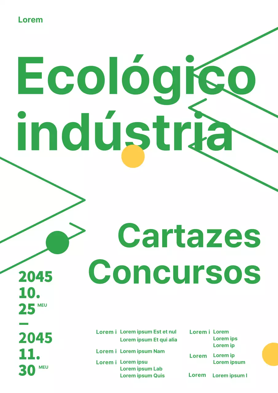 Verde e branco, anúncio de concurso para a indústria verde de base