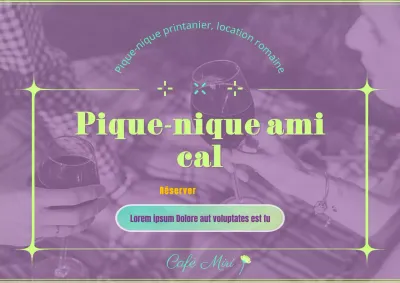 Un simple événement de location de pique-nique en violet