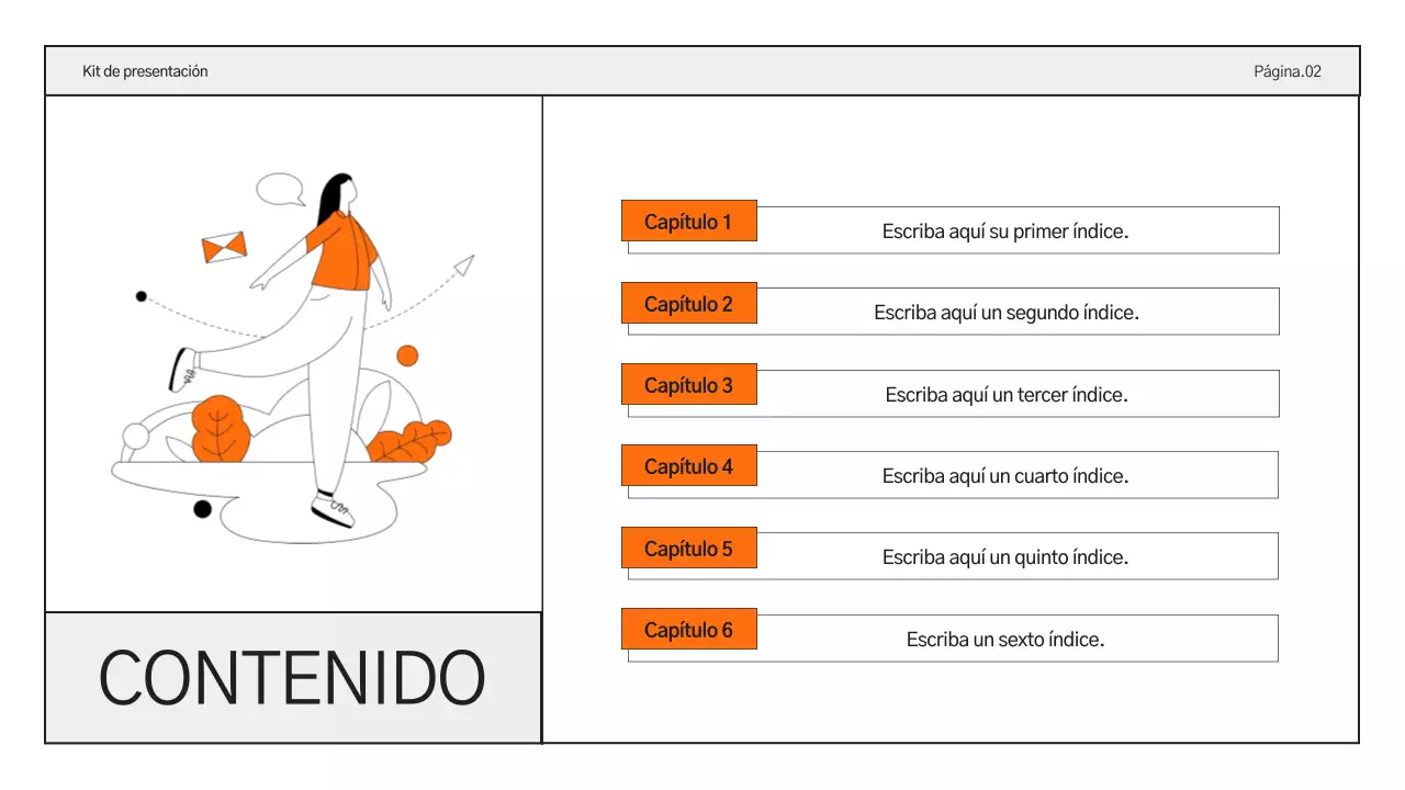 Informes empresariales sencillos en naranja