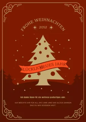 Weihnachtskarte in Rot und Gold