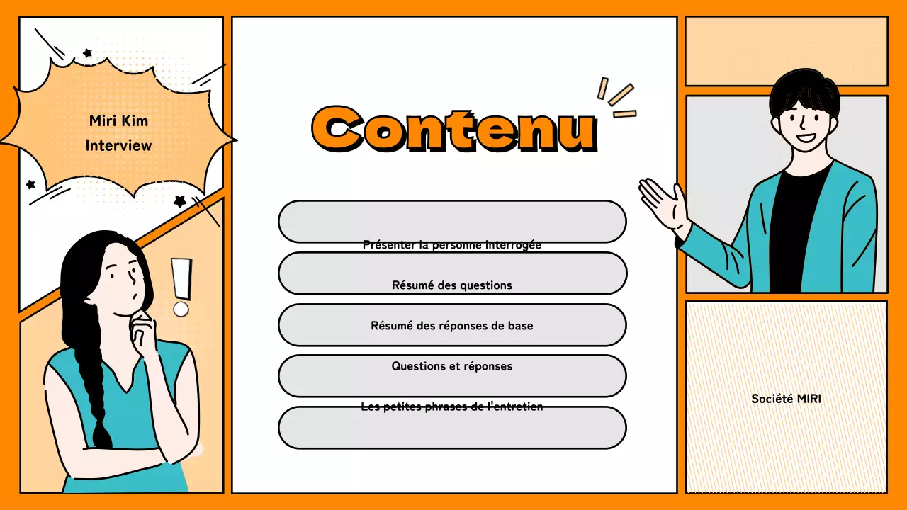 Présentation simple de questions-réponses en orange