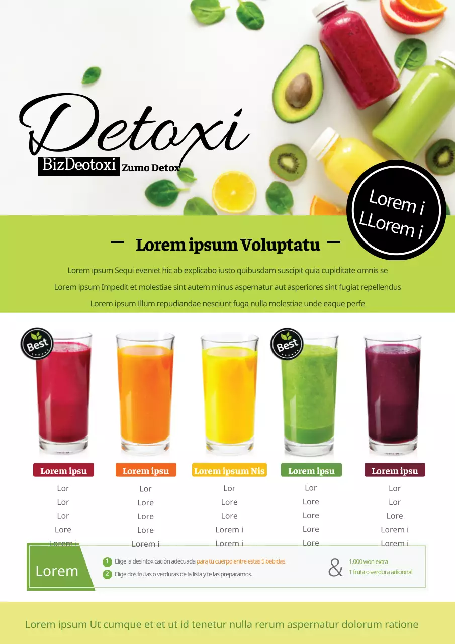 Promocione su tienda y su menú con fotos de bebidas ecológicas