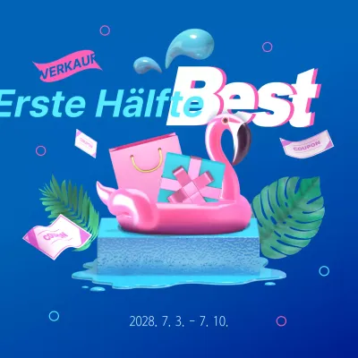 Blau Rosa Bunt Fluoreszierend 3D Sommer Grafik Konzept Ende des Jahres Promotion